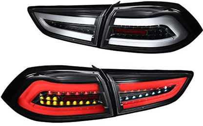 Spec-D 08-17 Mitsubishi Lancer EVO X LED Tail Lights Matte Black