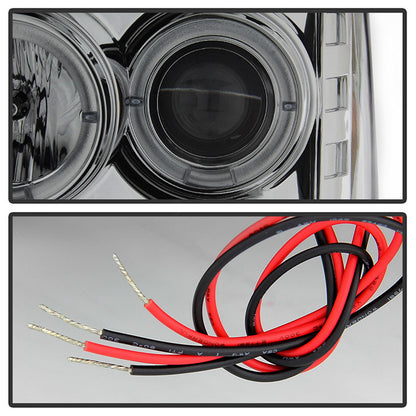 Spyder 09-14 Ford F150 Halogen LED Projector Headlights Halo Smoke