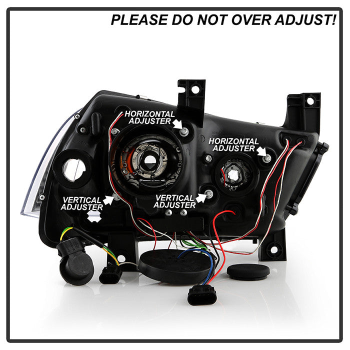 Spyder 11-14 Dodge Charger LED Tube DRL Projector Headlights Black