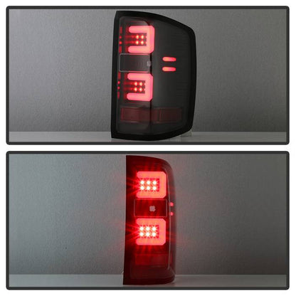 Spyder 16-18 Silverado 1500 2500 3500HD installed LED bar tail lights black