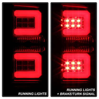 Spyder 16-18 Silverado 1500 2500 3500HD installed LED bar tail lights red