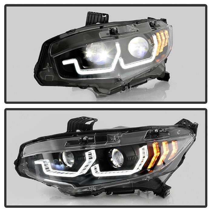Spyder Apex Honda Civic 16-20 2DR/4DR/Hatchback LED Sequential Turn Signal Lights installed black