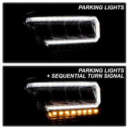 Spyder Apex Toyota Tacoma 2016-2022 OE halogen Sequential LED Signal DRL Chrome installed