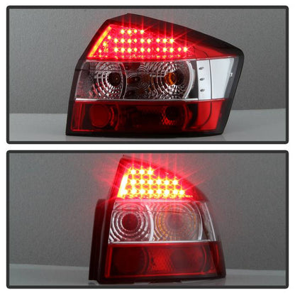 Spyder Audi 02-05 A4 LED tail lights installed red