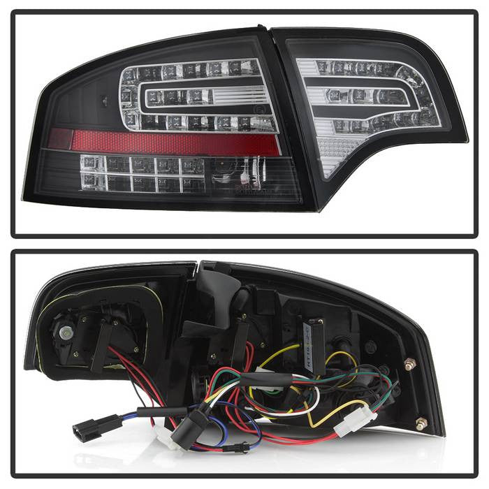 Spyder Audi 2006-08 A4 4DR LED tail lights black