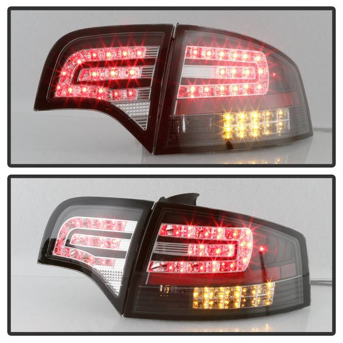 Spyder Audi 06-08 A4 4DR LED installed tail lights black