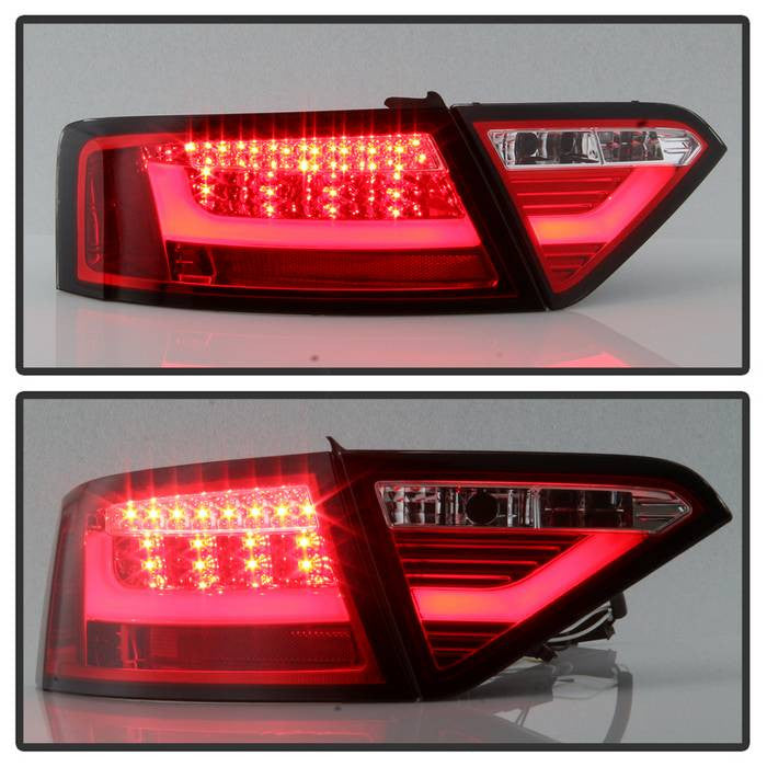 Spyder Audi 08-12 A5 LED installed tail lights red LED model