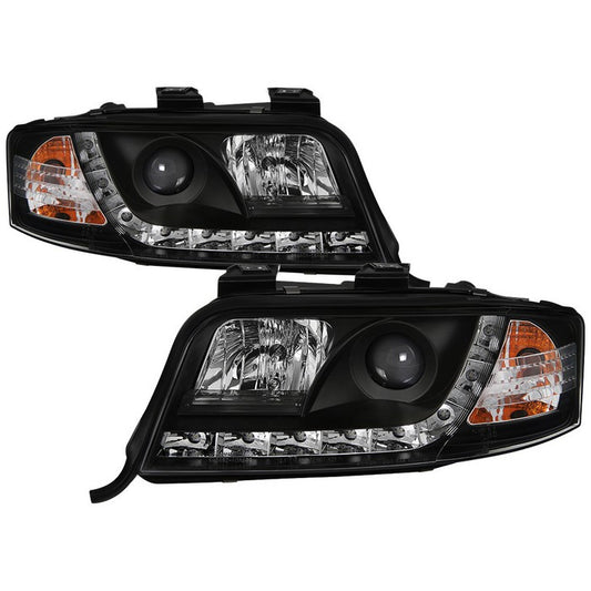 Spyder Audi A6 02-04 Projector Headlights Black Halogen Model