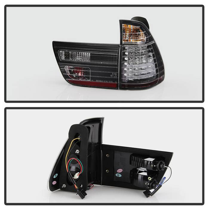 Spyder BMW 00-06 X5 E53 LED tail lights Brake black