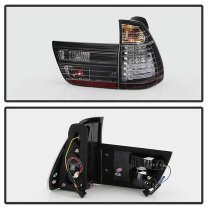 Spyder BMW 00-06 X5 E53 LED tail lights Brake black