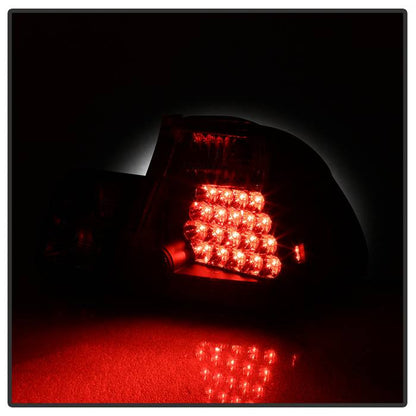 Spyder BMW 99-01 3-Series E46 4DR LED tail lights installed black
