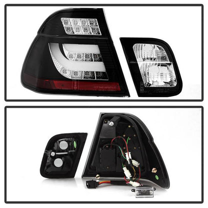 Spyder BMW E46 3-Series 02-05 4Dr Light Bar LED Tail Lights Black