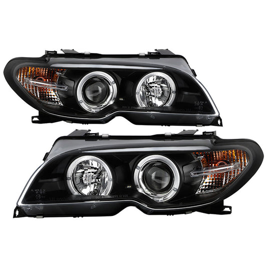 Spyder BMW E46 3-Series 04-06 2DR Projector Headlight Halogen black