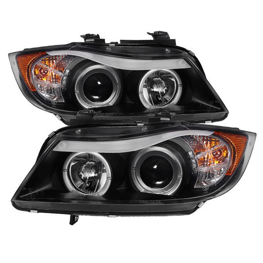 Spyder BMW E90 3-Series 06-08 4DR Halo Pro Headlights Black