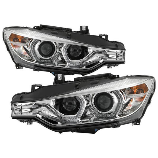 Spyder BMW F30 12-14 4DR Pro Headlights Chrome OEM Xenon