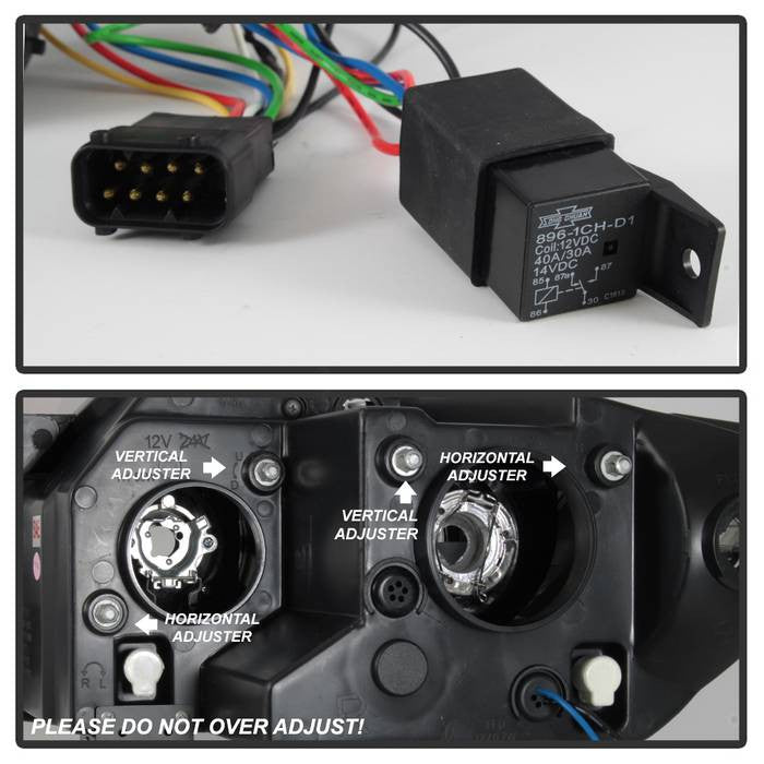 Spyder BMW Z4 03-08 Projector Headlights Xenon HID Model LED Halo Black adjust