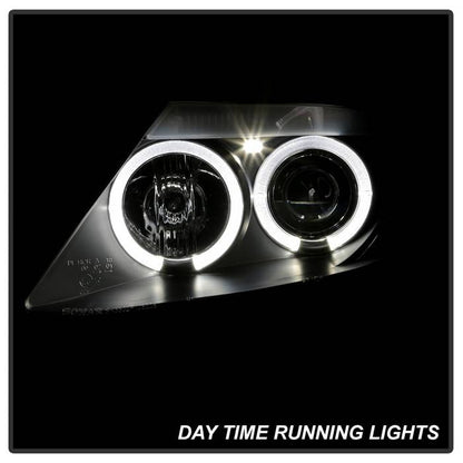 Spyder BMW Z4 03-08 Projector Headlights Xenon HID Model LED Halo Black installed