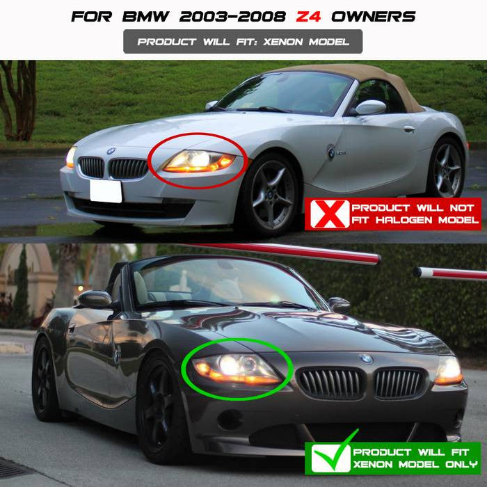 Spyder BMW Z4 2003-08 Projector Headlights Xenon HID Model LED Halo Black