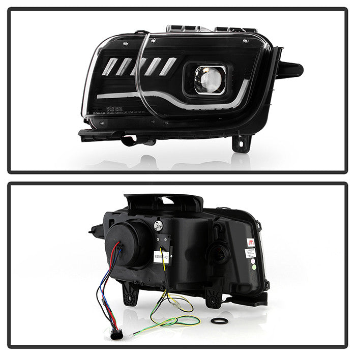 Spyder Chevy Camaro 2010-2013 Halogen Model Projector Headlights Sequential Signal LED black