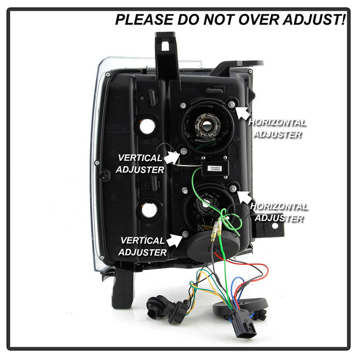 Spyder Chevy Silverado 2015-19 2500 3500 HD Projector Headlights Light Bar DRL Smoke