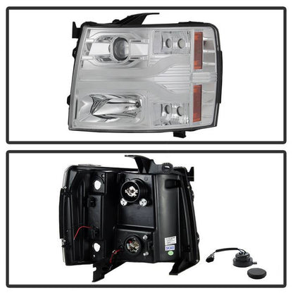 Spyder Chevy Silverado 1500 07-13 2500HD 3500HD 07-14 Version 3 Projector Headlights LED DRL Chrome