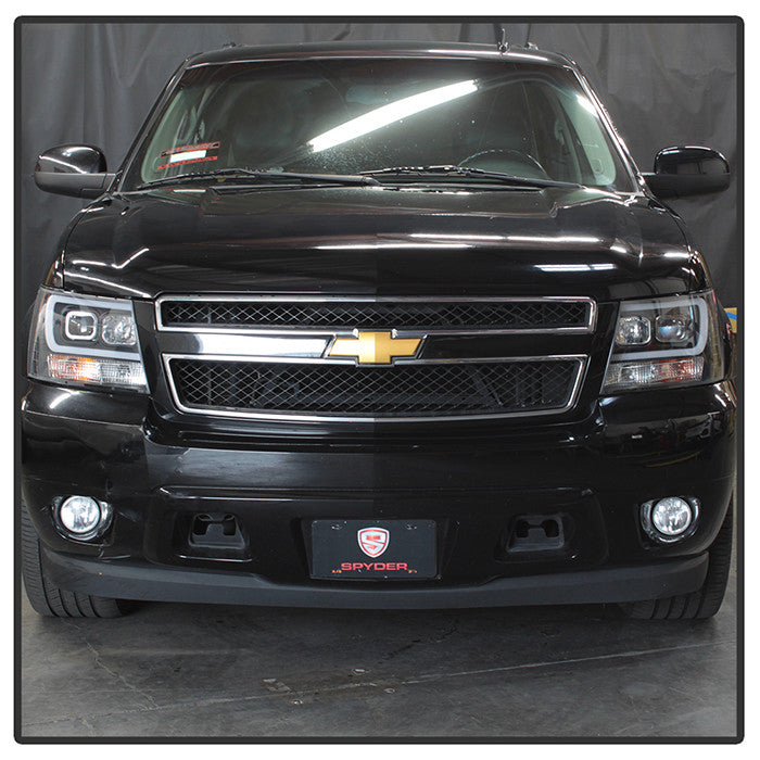 Smoke Projector Headlights For Chevy Suburban Tahoe Avalanche (2007-2013) – With LED Bar, Halogen