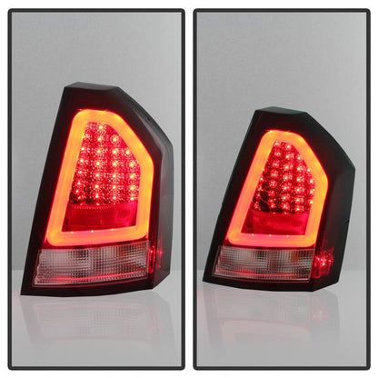 Spyder Chrysler 08-10 300C V2 LED bar installed tail lights red