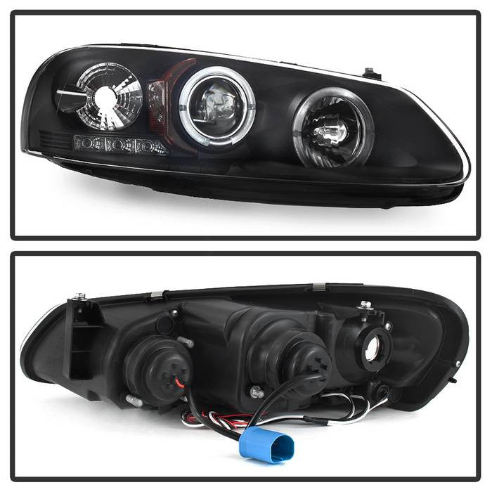 Spyder Chrysler Sebring 01-03 4Dr & Convertible / Dodge Stratus 01-06 4Dr Projector Headlights LED Halo Black