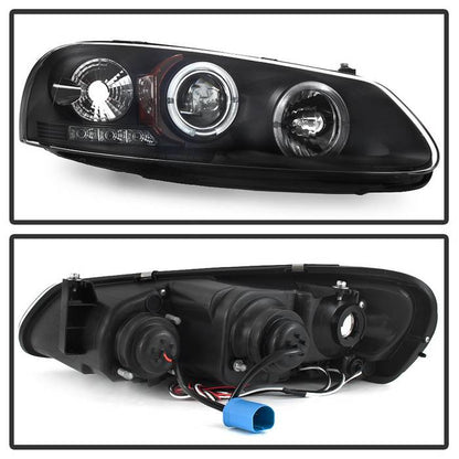 Spyder Chrysler Sebring 01-03 4Dr & Convertible / Dodge Stratus 01-06 4Dr Projector Headlights LED Halo Black