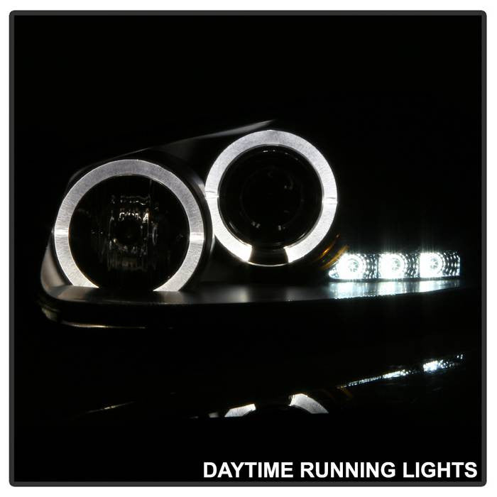 Spyder Chrysler Sebring 01-03 4Dr Convertible Dodge Stratus 01-06 4Dr Projector Headlights LED Halo Black installed