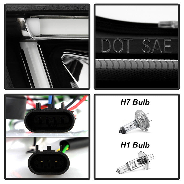 Spyder 11-14 Dodge Charger LED light Tube DRL Projector Headlights Black