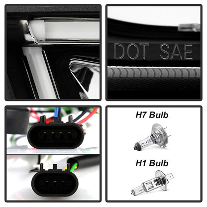 Spyder 11-14 Dodge Charger LED light Tube DRL Projector Headlights Black