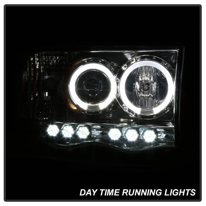 Spyder Dodge Ram 1500 02-05 Ram 2500 3500 03-05 Projector Headlights LED Halo Chrome installed