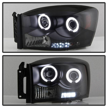 Spyder Dodge Ram 1500 06-08 2500 3500 06-09 Projector Halo LED Headlights CCFL installed Black Smoke