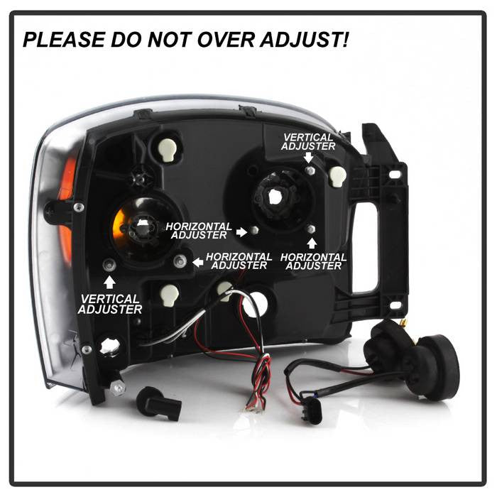 Spyder Dodge Ram 1500 2006-08 Ram 2500 3500 06-09 Projector Headlights LED Halo Black