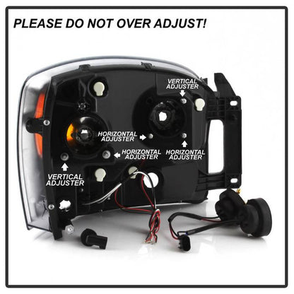 Spyder Dodge Ram 1500 2006-08 Ram 2500 3500 06-09 Projector Headlights LED Halo Black