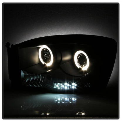 Spyder Dodge Ram 1500 06-08 Ram 2500 3500 06-09 Projector Headlights LED Halo installed Black