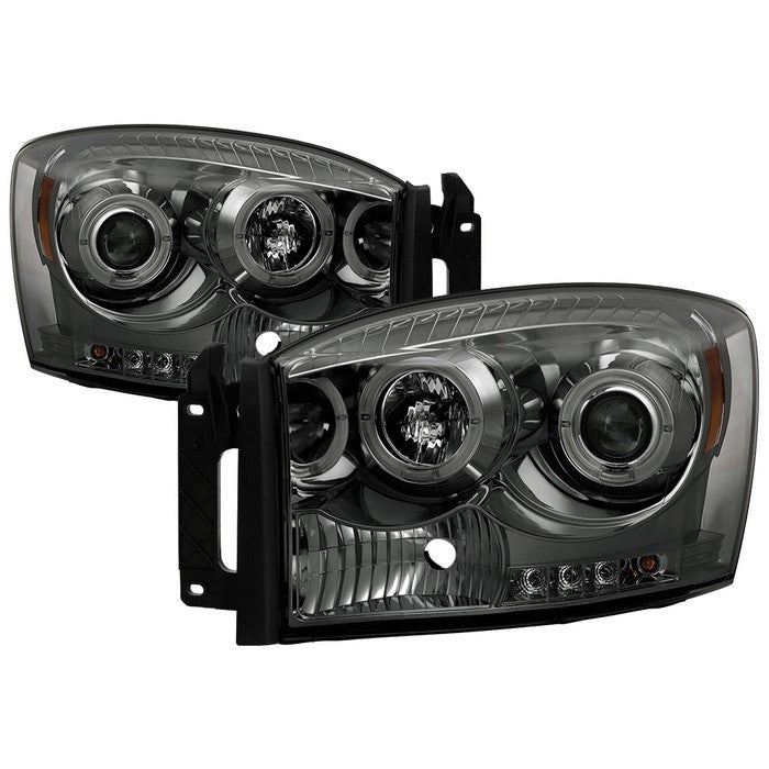 Spyder Dodge Ram 1500 06-08 Ram 2500 3500 06-09 Projector Headlights LED Halo Smoke