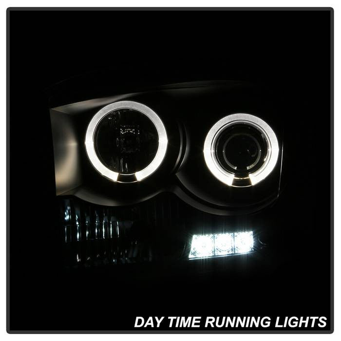 Spyder Dodge Ram 1500 06-08 Ram 2500 3500 06-09 Projector Headlights LED Halo Black installed