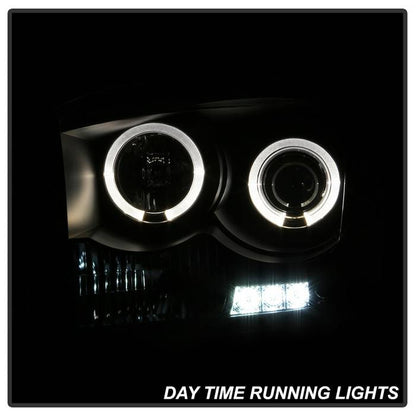 Spyder Dodge Ram 1500 06-08 Ram 2500 3500 06-09 Projector Headlights LED Halo Black installed