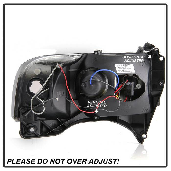 Spyder Dodge Ram 1500 94-01 Ram 2500 3500 94-02 99-01 Ram Sport Projector Headlights LED Halo Black adjust