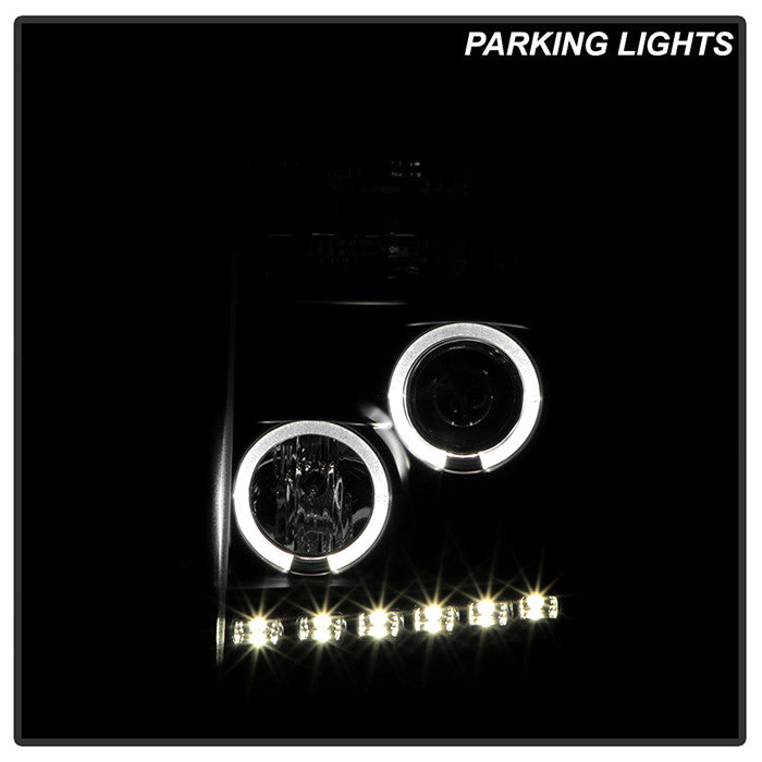 Spyder F350 Super Duty 11-16 Halo Projector Headlights Black.