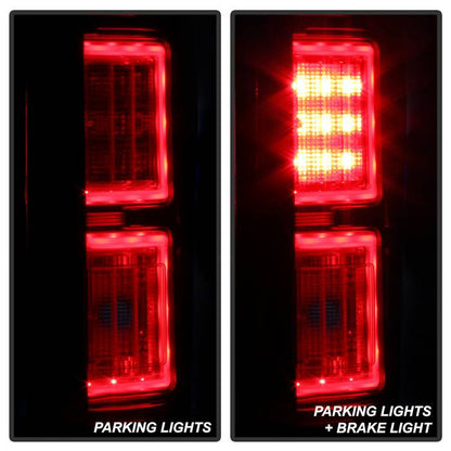Spyder Ford 15-17 F150 LED bar tail lights red installed