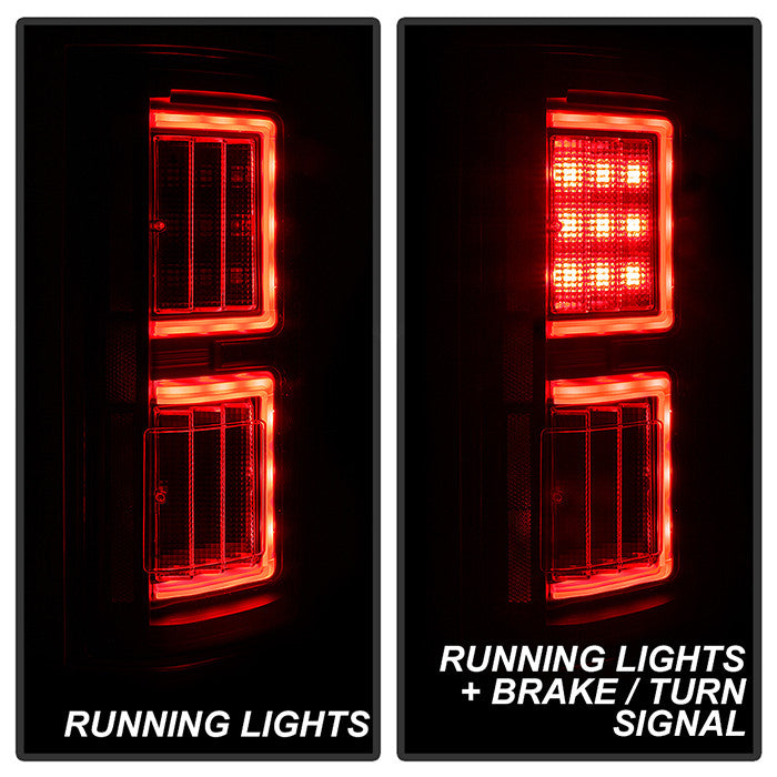 Spyder Ford 15-17 F150 LED bar tail lights All black installed