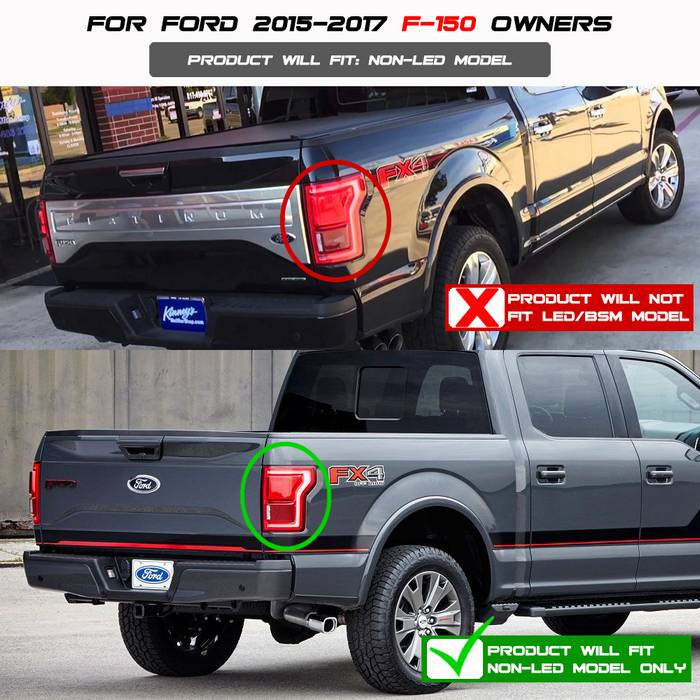 Spyder Ford 15-17 F150 installed LED bar tail lights smoke -no blind spot