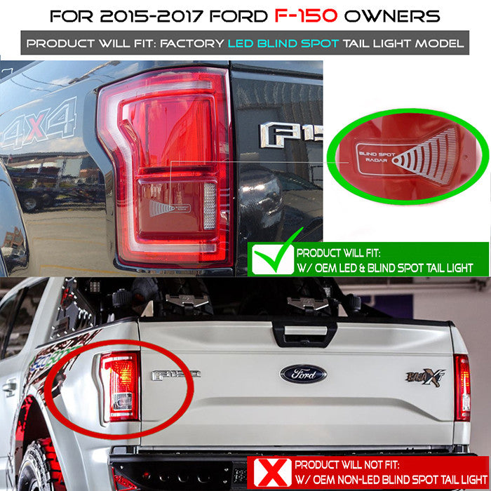 Spyder Ford 15-18 F150 LED bar tail lights black -blind spot only (ALT-YD-FF15015BS-LBLED-BK)
