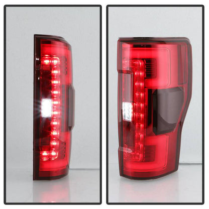Spyder Ford 17-18 F250 Superduty installed LED tail lights Halogen only red