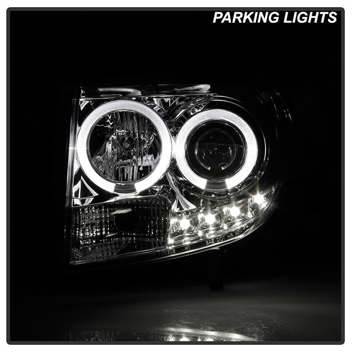 Spyder Ford Escape 08-12 Projector Headlights Halogen Model DRL Chrome installed