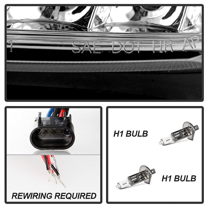 Spyder Ford Escape 2008-12 Projector Headlights Halogen Model DRL Chrome
