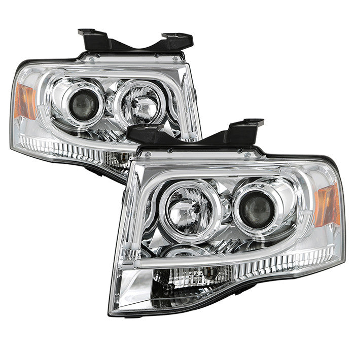 Spyder Ford Expedition 07-13 Projector Headlights Light Tube DRL Chrome